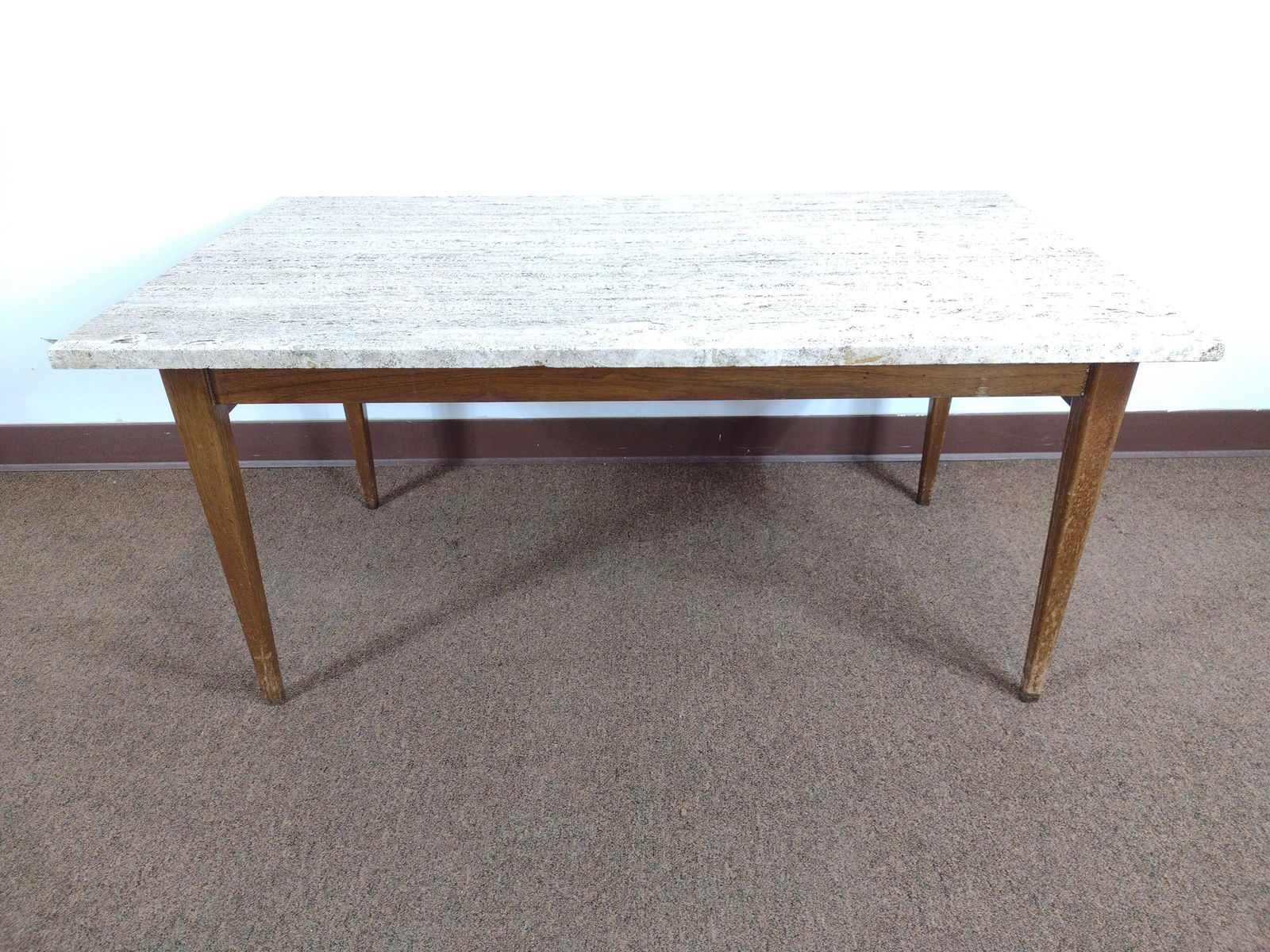 Mid Century Marble Top Coffee Table (1 of 4)