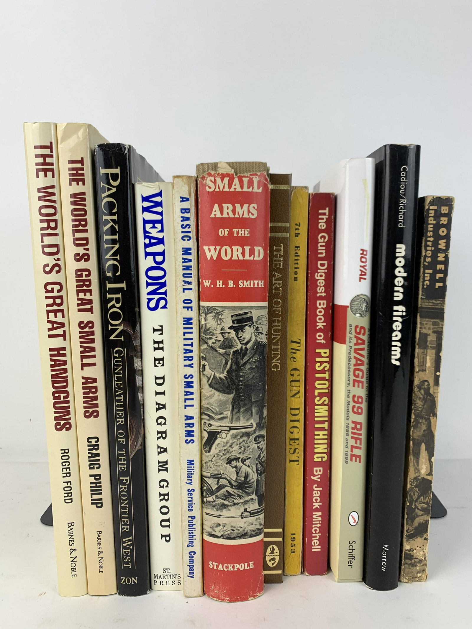 12 Books on Handguns & Hunting: Includes Modern Firearms, Savage 99 Rifle, The Gun Digest Book of Pistol Smithing, The Gun Digest, The Gunman's Mart Brownell Industries, Inc. Volume III, The Art of Hunting, Small Arms of the World, 