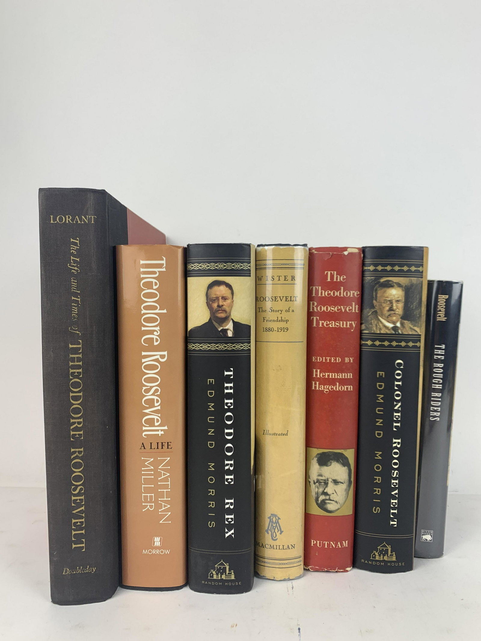 7 Book By & About Theodore Roosevelt: Includes Roosevelt: The Story of a Friendship 1880-1919 by Owen Wister, Theodore Rex by Edmund Morris, Theodore Roosevelt: A Life by Nathan Miller, The Life and Times of Theodore Roosevelt, The Rough 