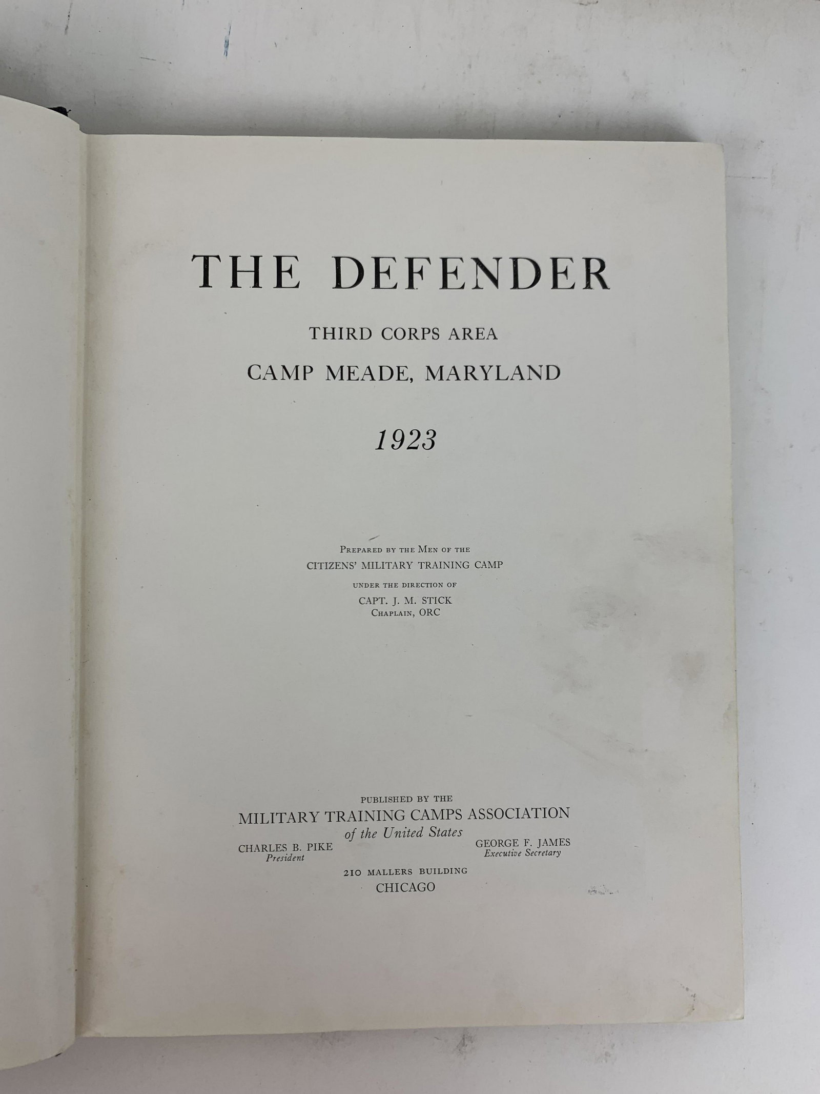 1923-1924 The Defender Camp Meade Books: National Defense, Citizens' Military Training Camps. IMPORTANT: Before bidding, please read the terms and conditions. When you registered for the auction you agreed to these terms and will be required