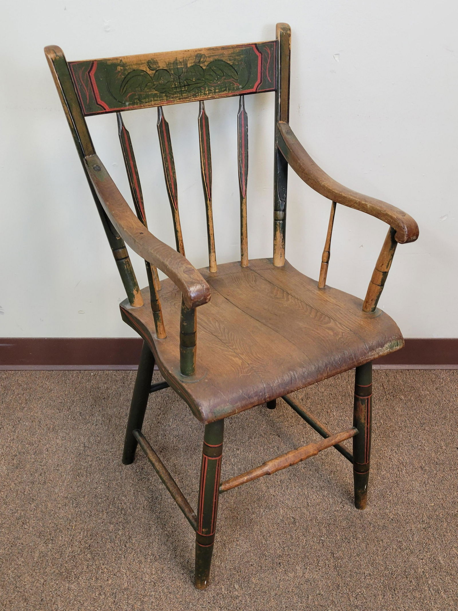 Painted Plank Bottom Arm Chair (1 of 3)