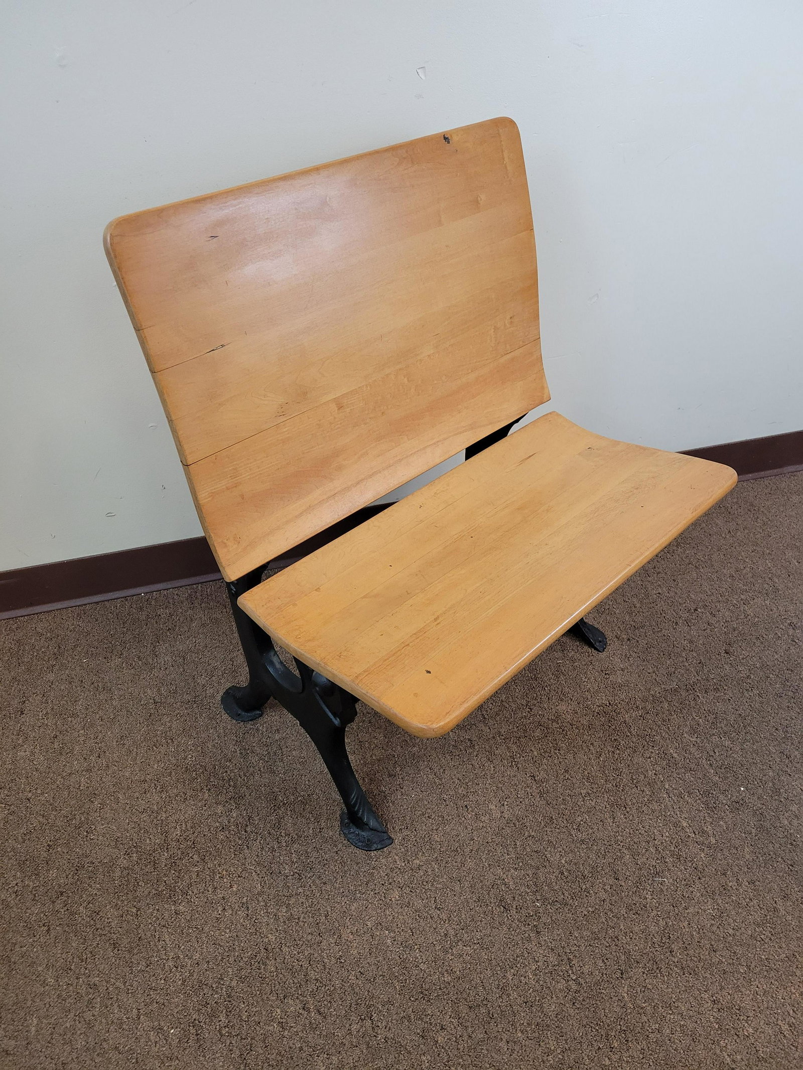 North Manchester Inc Bench: 23 3/4" wide X 23" deep X 30 1/2" high. From the Estate of Stephen Pancoe, York Haven, PA. IMPORTANT: Before bidding, please read the terms and conditions. When you registered for the auction you agre