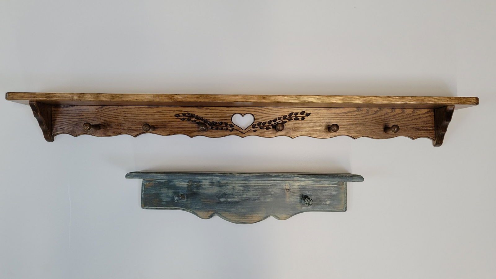 Two Wall Shelves With Coat Hooks (1 of 2)