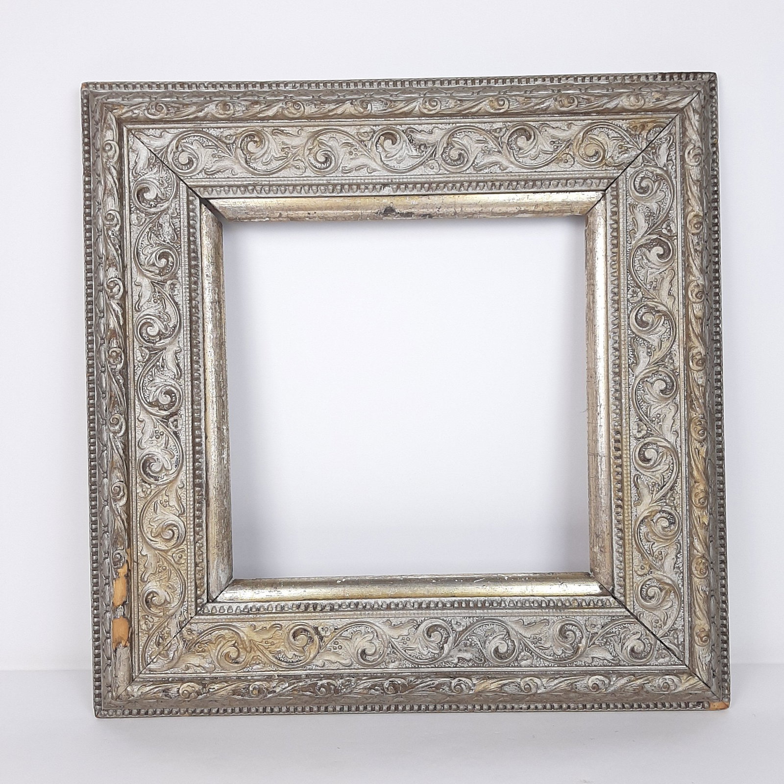 Fine Art Frame: Inside 14" square. Outside 24-1/2" square. Some losses. From the Estate of Stephen Pancoe, York Haven, PA. IMPORTANT: Before bidding, please read the terms and conditions. When you registered for the 