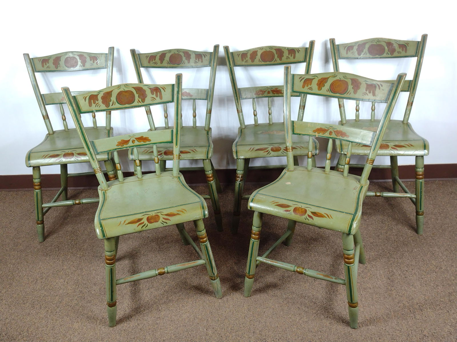 6 Painted Stenciled Chairs (1 of 6)
