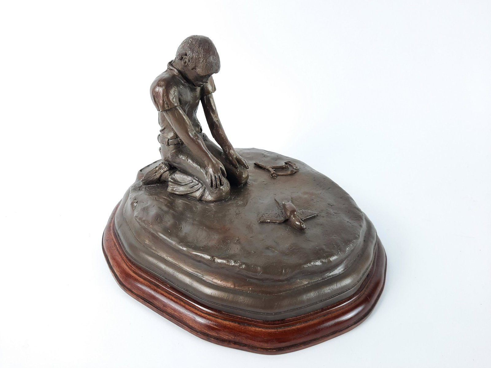 Jim McGinniss "Regret" Arist Proof Sculpture: 11" wide x 9-1/2" deep x 7-1/2" high. Letter of provenance included. From the Estate of Stephen Pancoe, York Haven, PA. IMPORTANT: Before bidding, please read the terms and conditions. When you regist