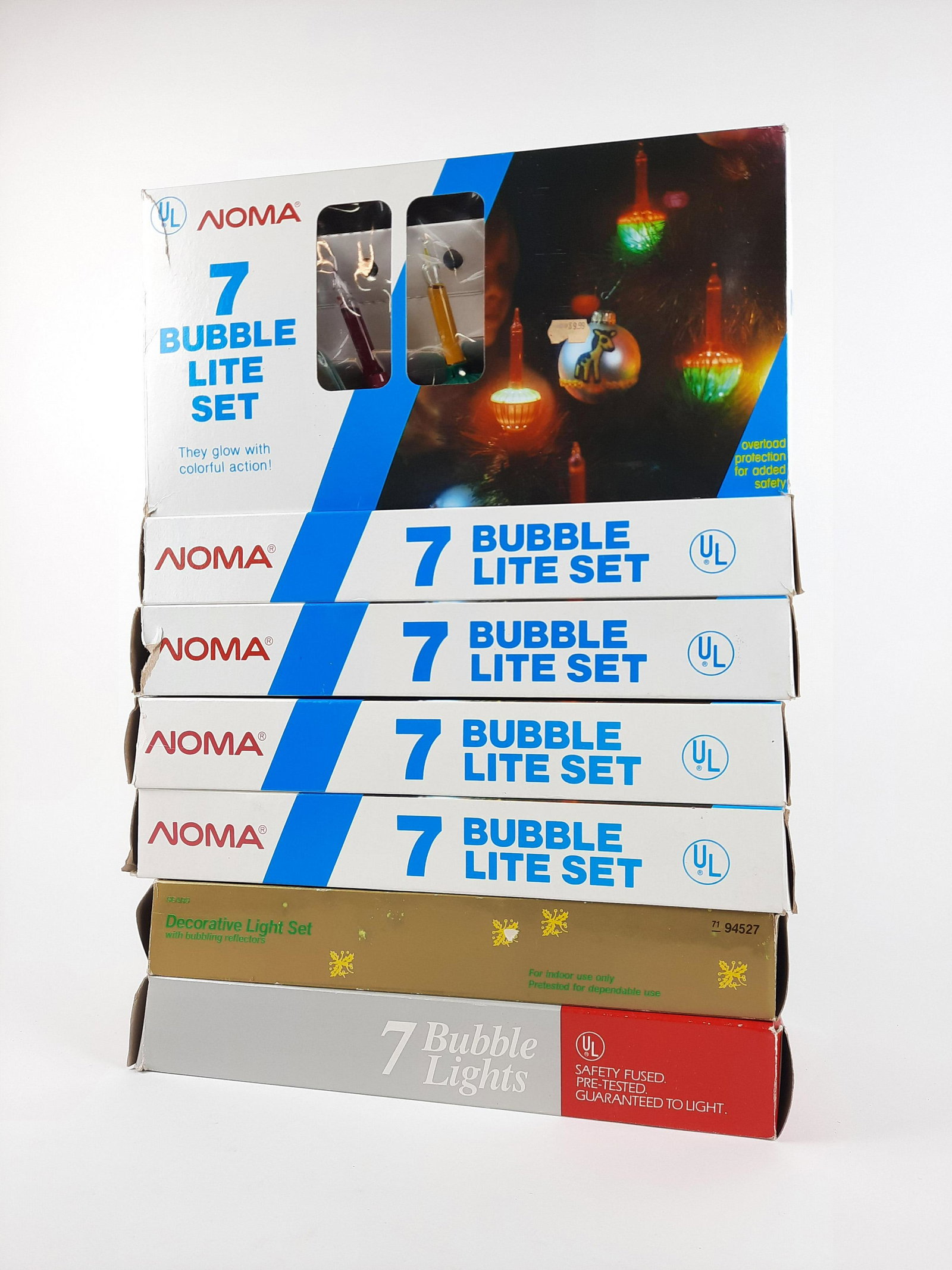 7 Sets of Bubble Lights incl Noma: Includes 5 packages of Noma bubble lights. From the Estate of Stephen Pancoe, York Haven, PA. IMPORTANT: Before bidding, please read the terms and conditions. When you registered for the auction you a