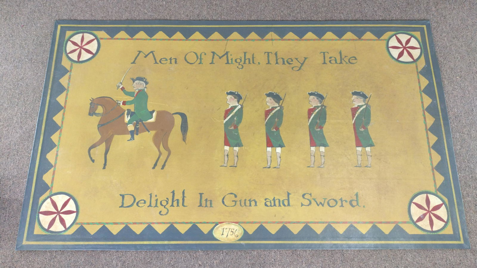 Signed "Men of Might" Hand Painted Floor Mat (1 of 2)
