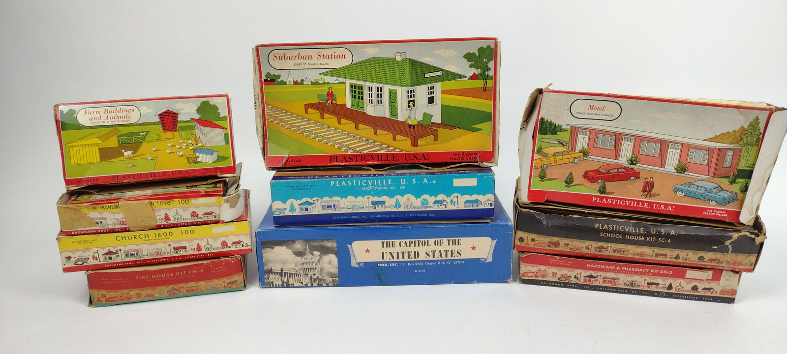 10 Model Buildings incl Plasticville U.S.A. (1 of 7)