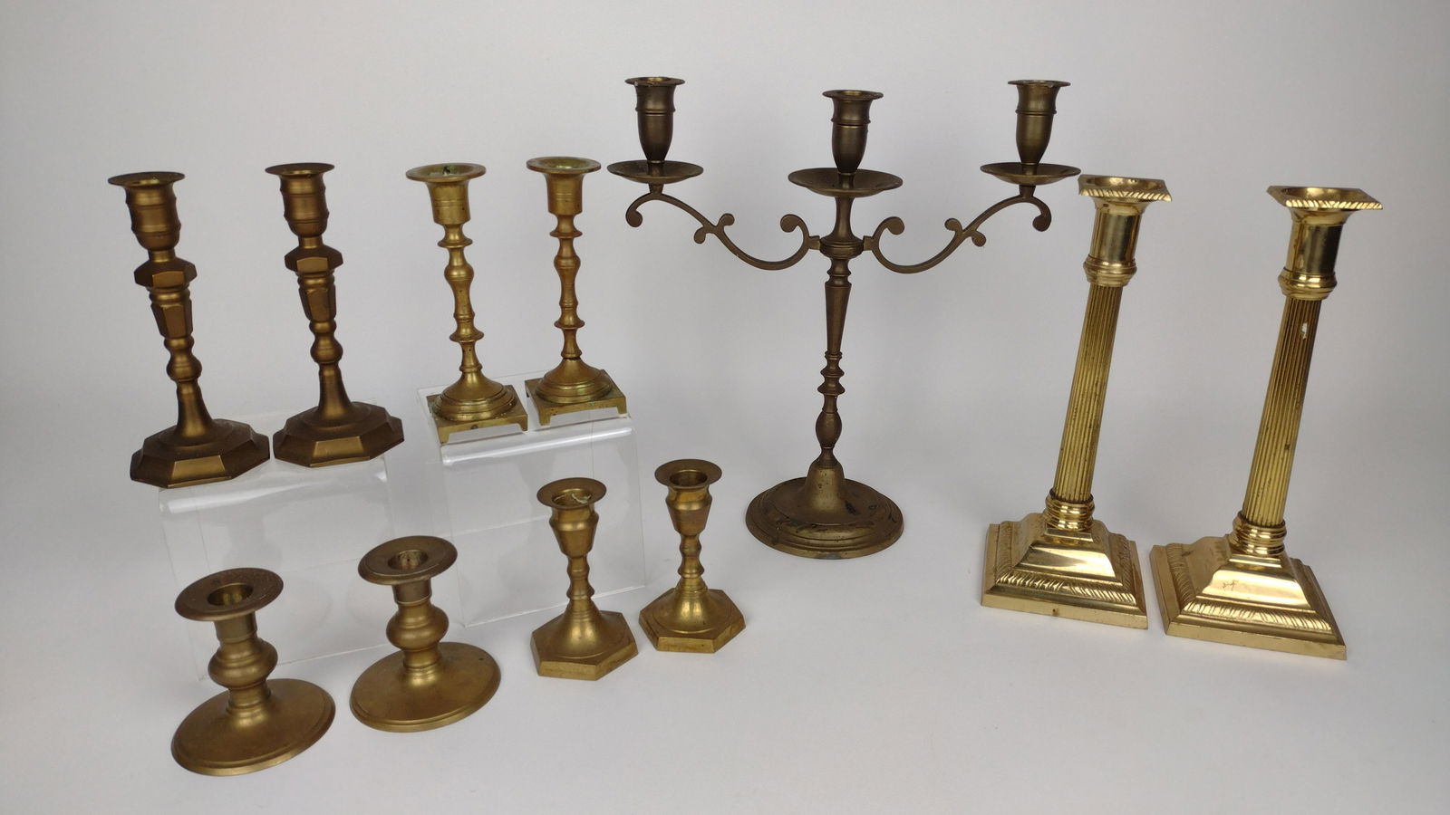 11 Brass Candlestick Holders (1 of 4)