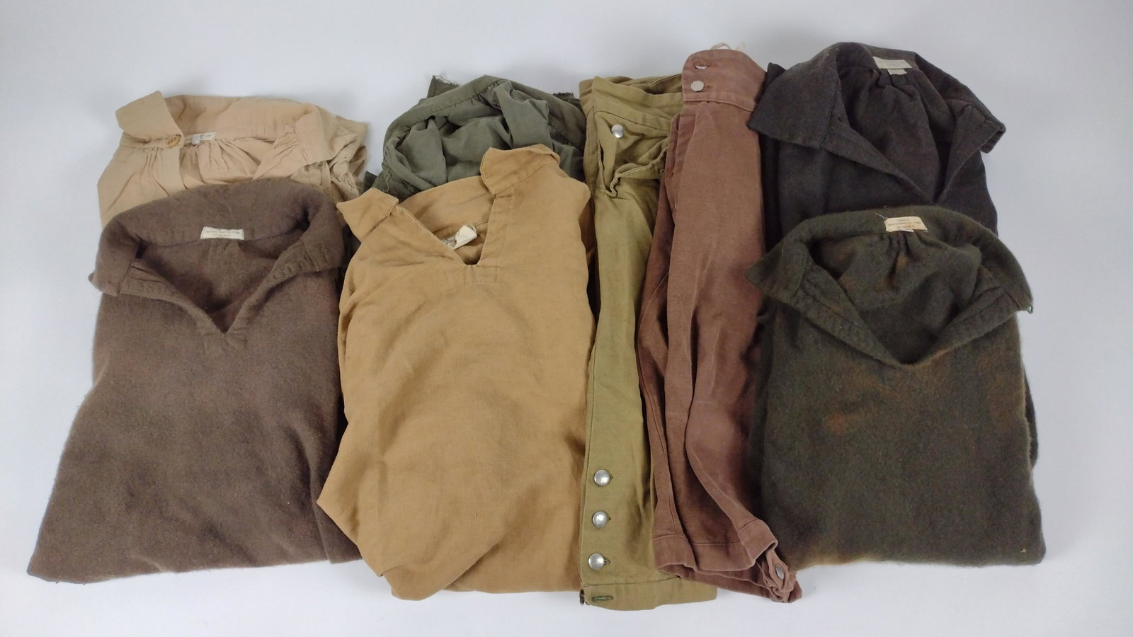 8 Pcs Reenactor's Clothing incl Yesteryer: Also includes Cobb Creek Merchants. Shirts size XL. Pants approx. 40" waist. From the Estate of Stephen Pancoe, York Haven, PA. IMPORTANT: Before bidding, please read the terms and conditions. When yo