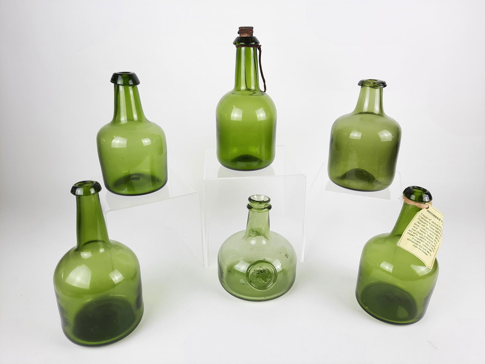 6 Hand Blown Glass Bottles (1 of 10)