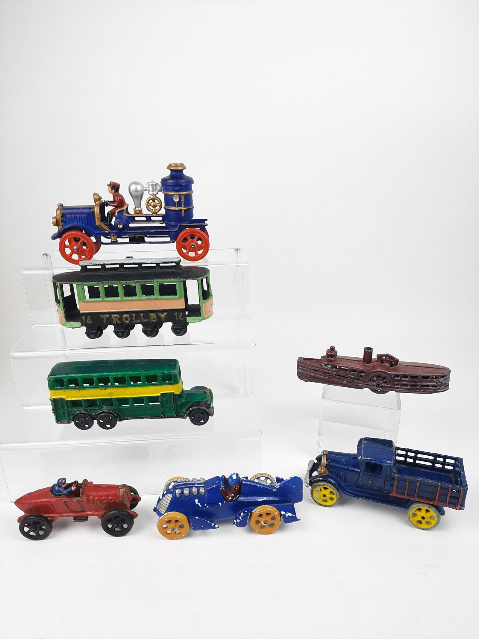 7 Cast Iron Toys incl Trains and Trucks (1 of 9)
