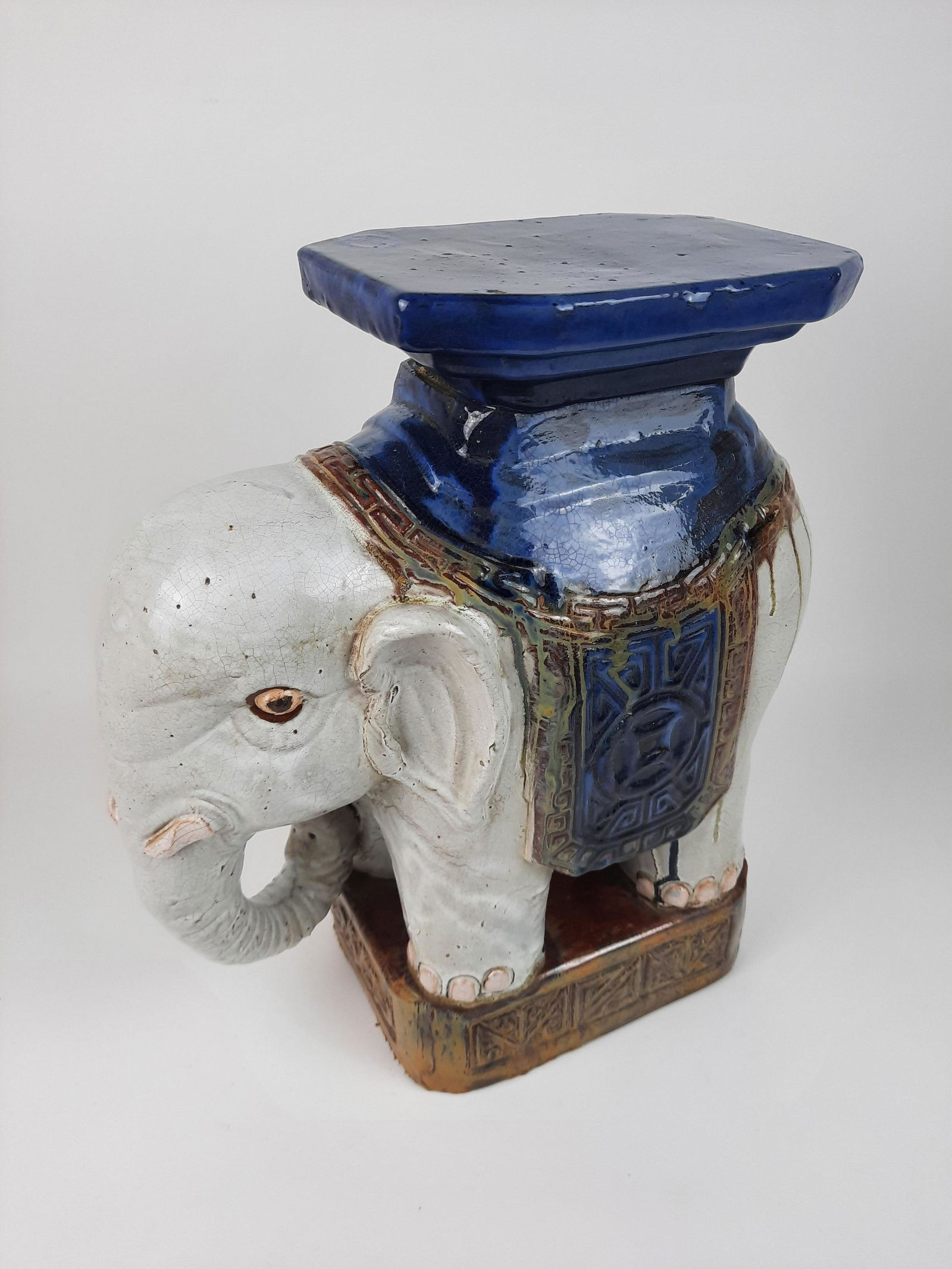 Terra Cotta Painted Elephant Plant Stand (1 of 3)
