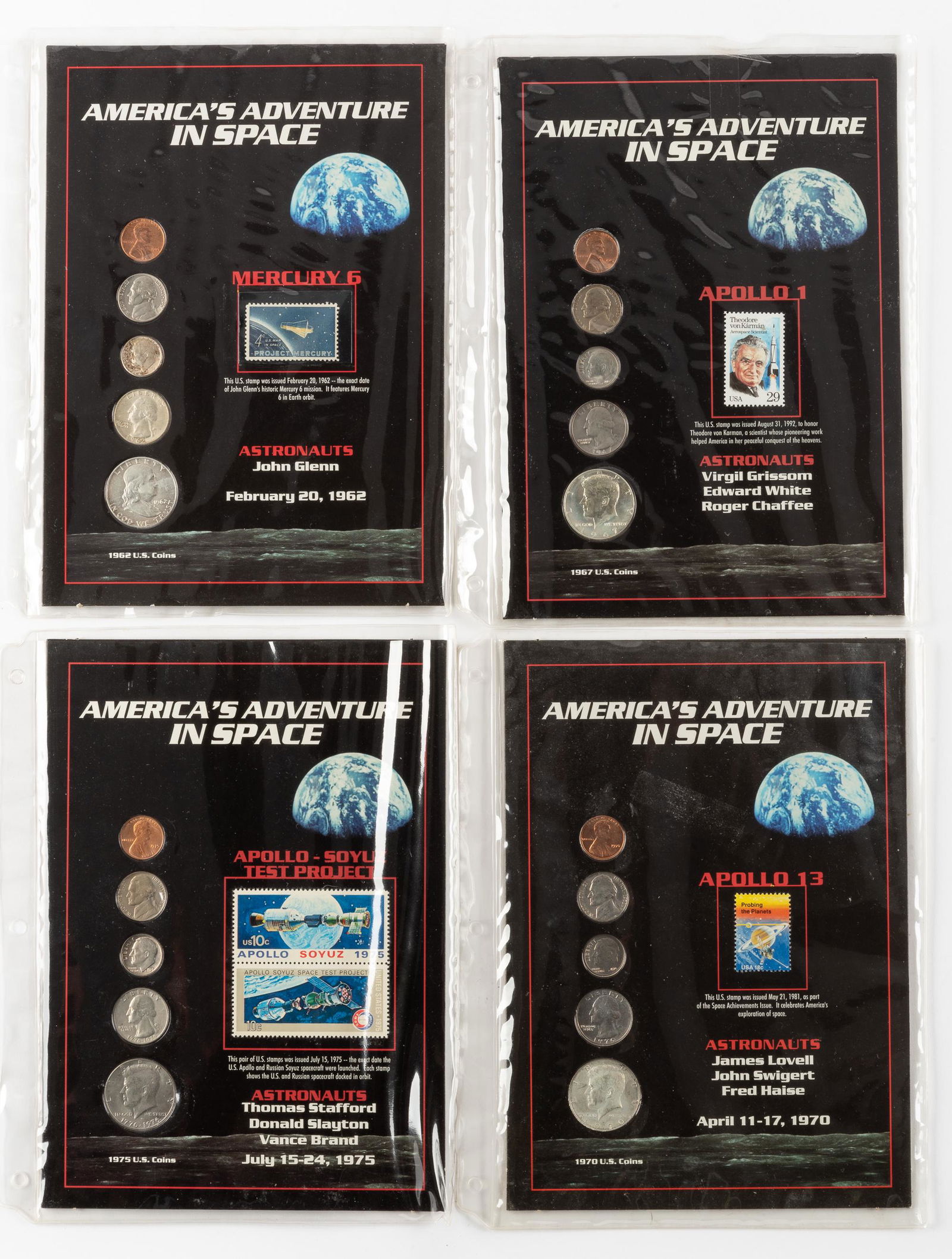4 America's Adventure in Space Coin Sets (1 of 9)