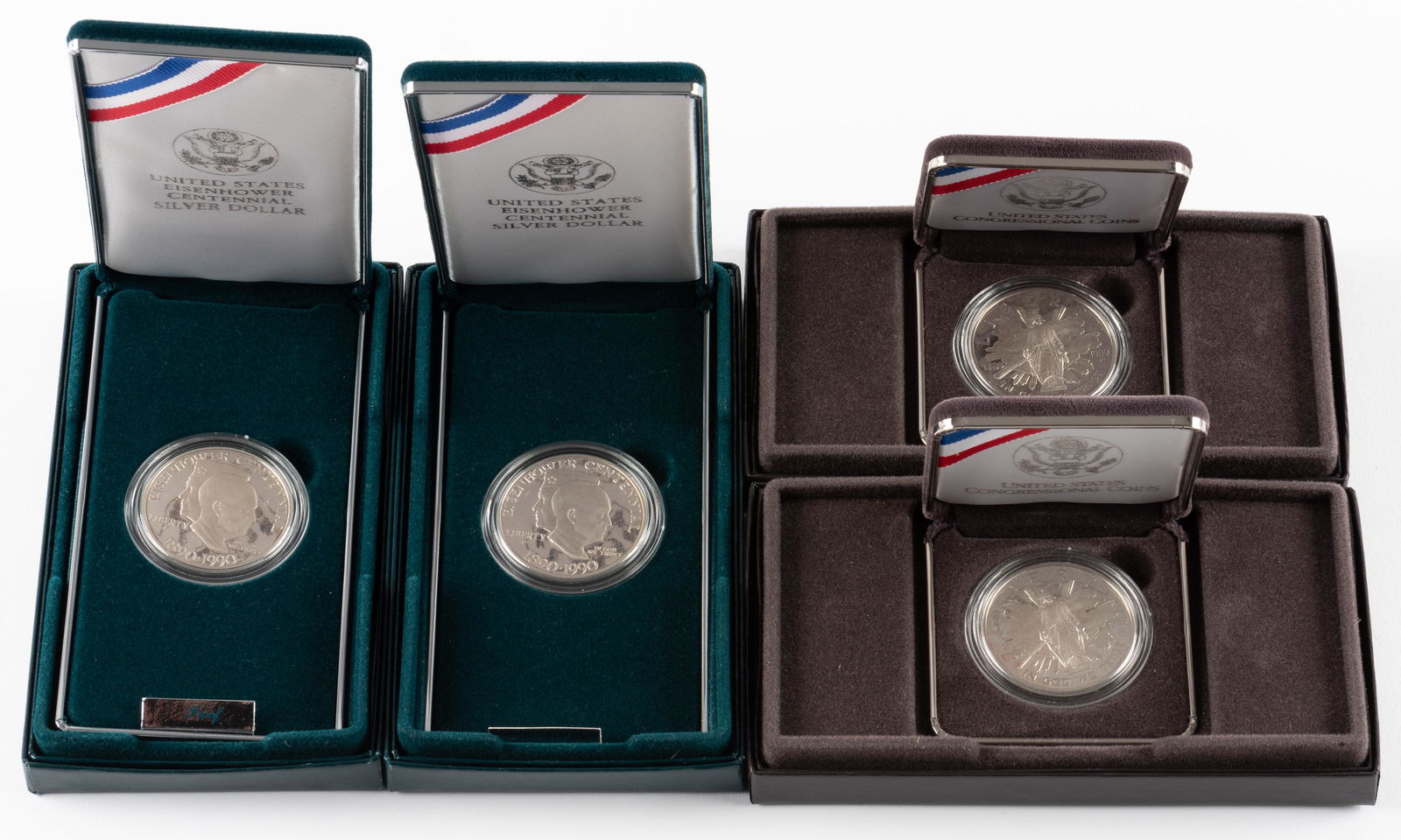 4 Commemorative Proof Silver Dollars (1 of 4)