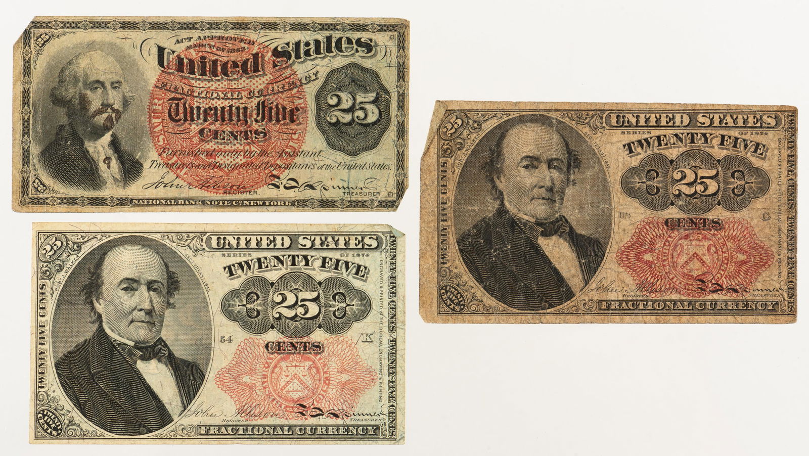 3 25 Cent Fractional Currency Notes (1 of 2)