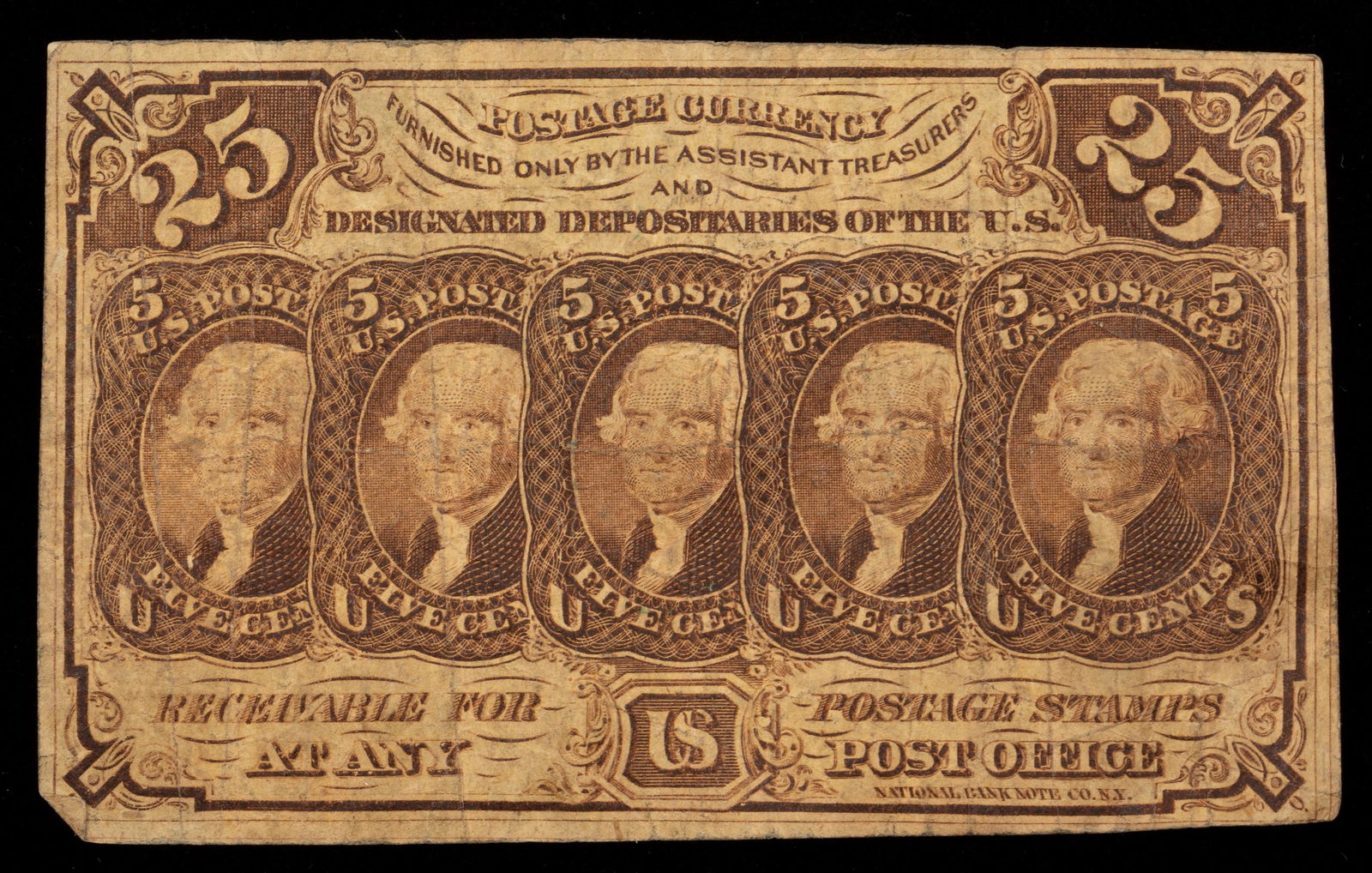 25 Cent First Issue Postage Currency Note (1 of 2)