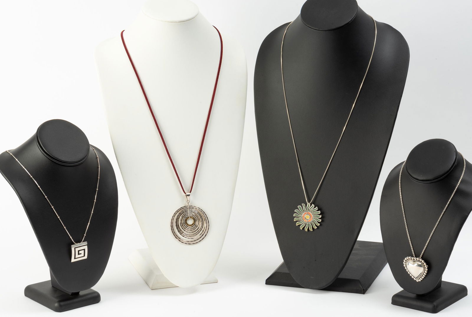 4 Sterling Mexican Pendant Necklaces (1 of 17)