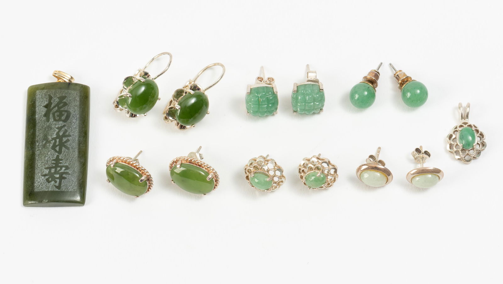 8 Pcs Sterling & Jade Jewelry (1 of 20)