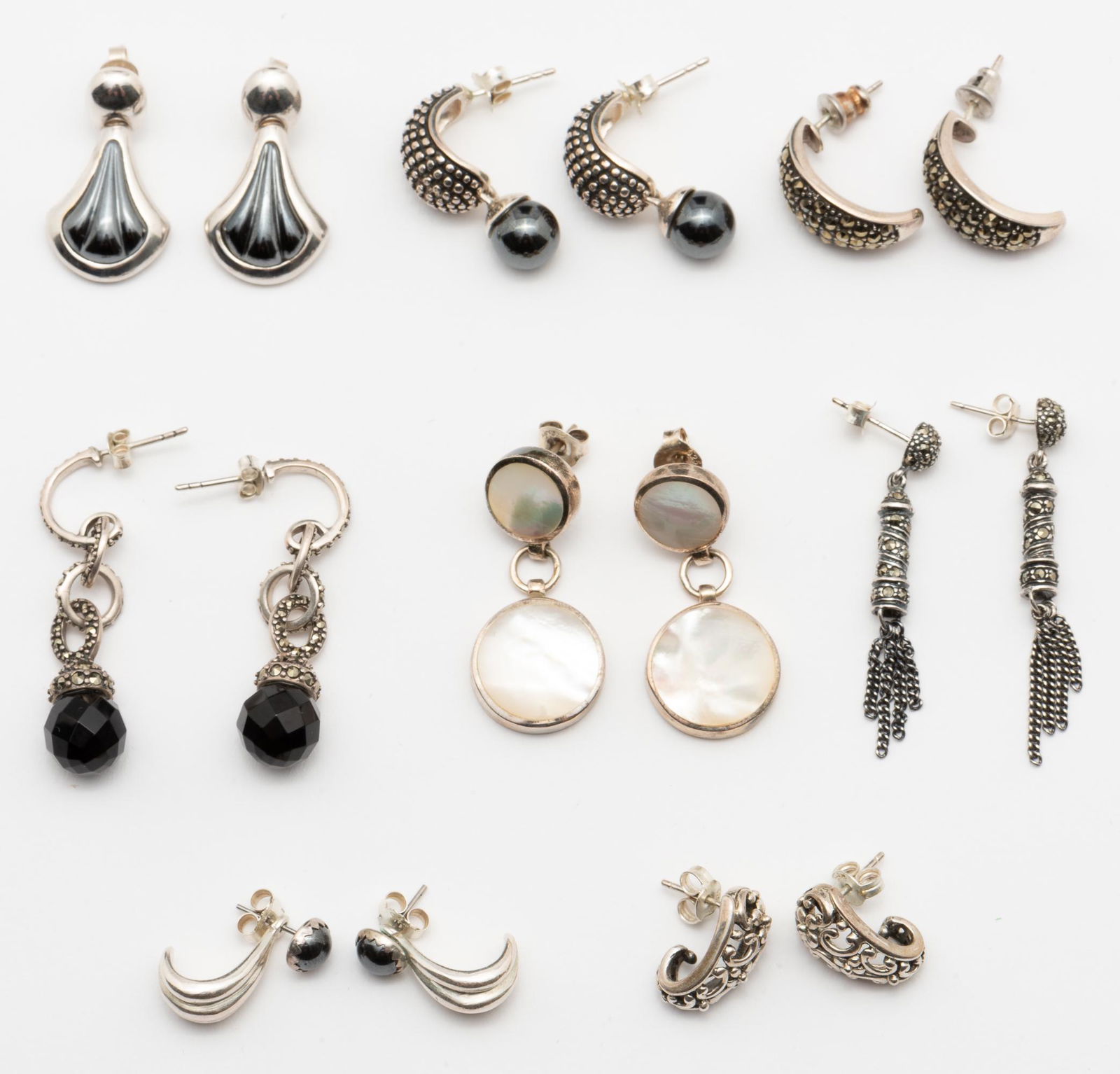 8 Pairs of Sterling Earrings (1 of 19)