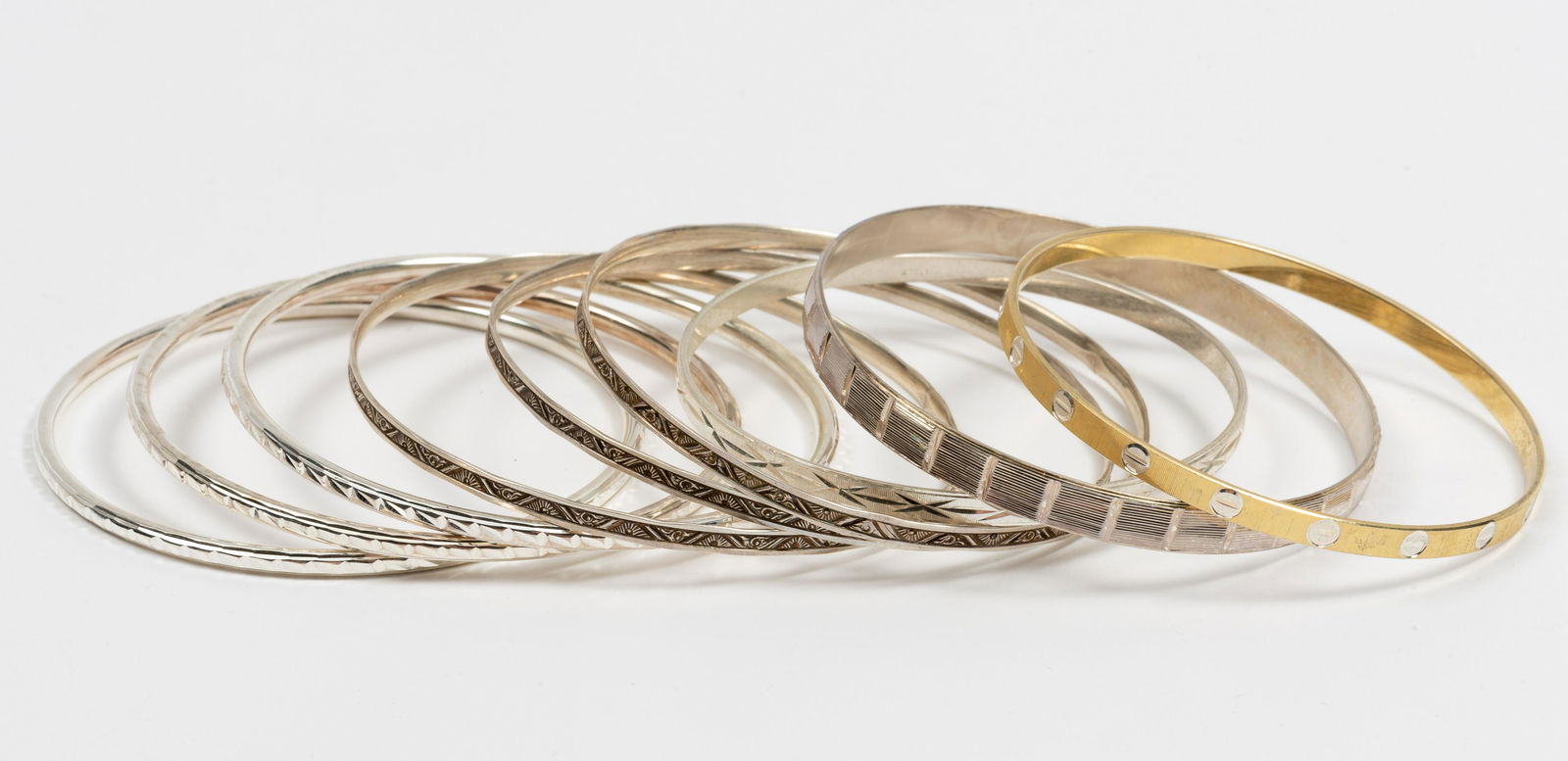 9 Sterling Bangle Bracelets Incl Milor and Coro (1 of 4)