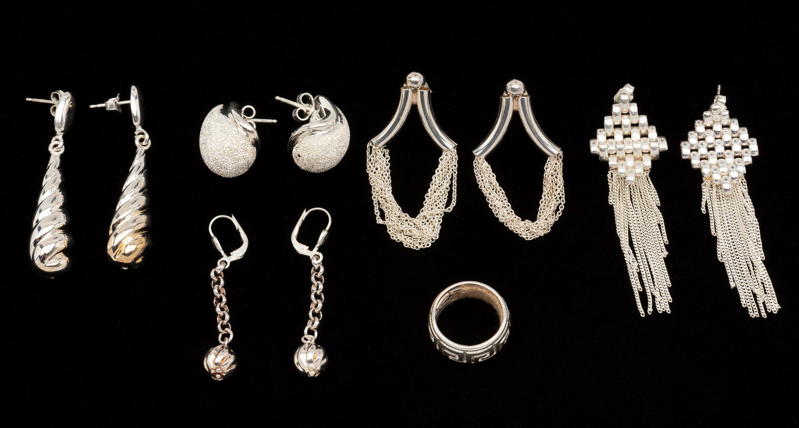 5 Pairs Sterling Earrings and Ring (1 of 6)