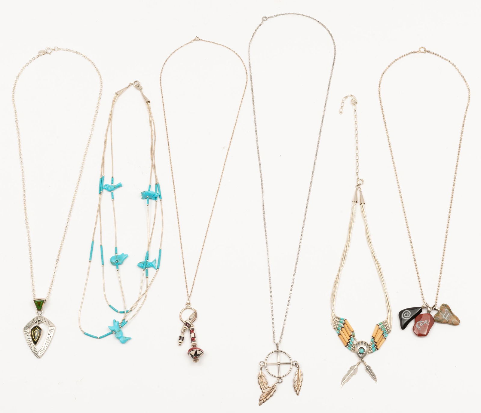 6 Sterling Native American Necklaces (1 of 8)