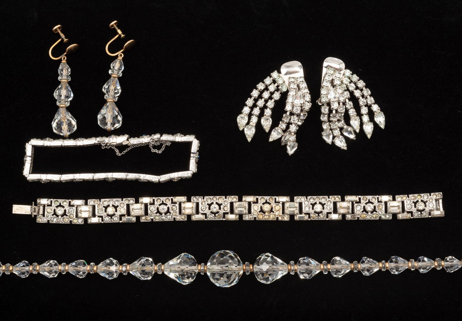 5 Pieces Rhinestone and Crystal Jewelry (1 of 12)