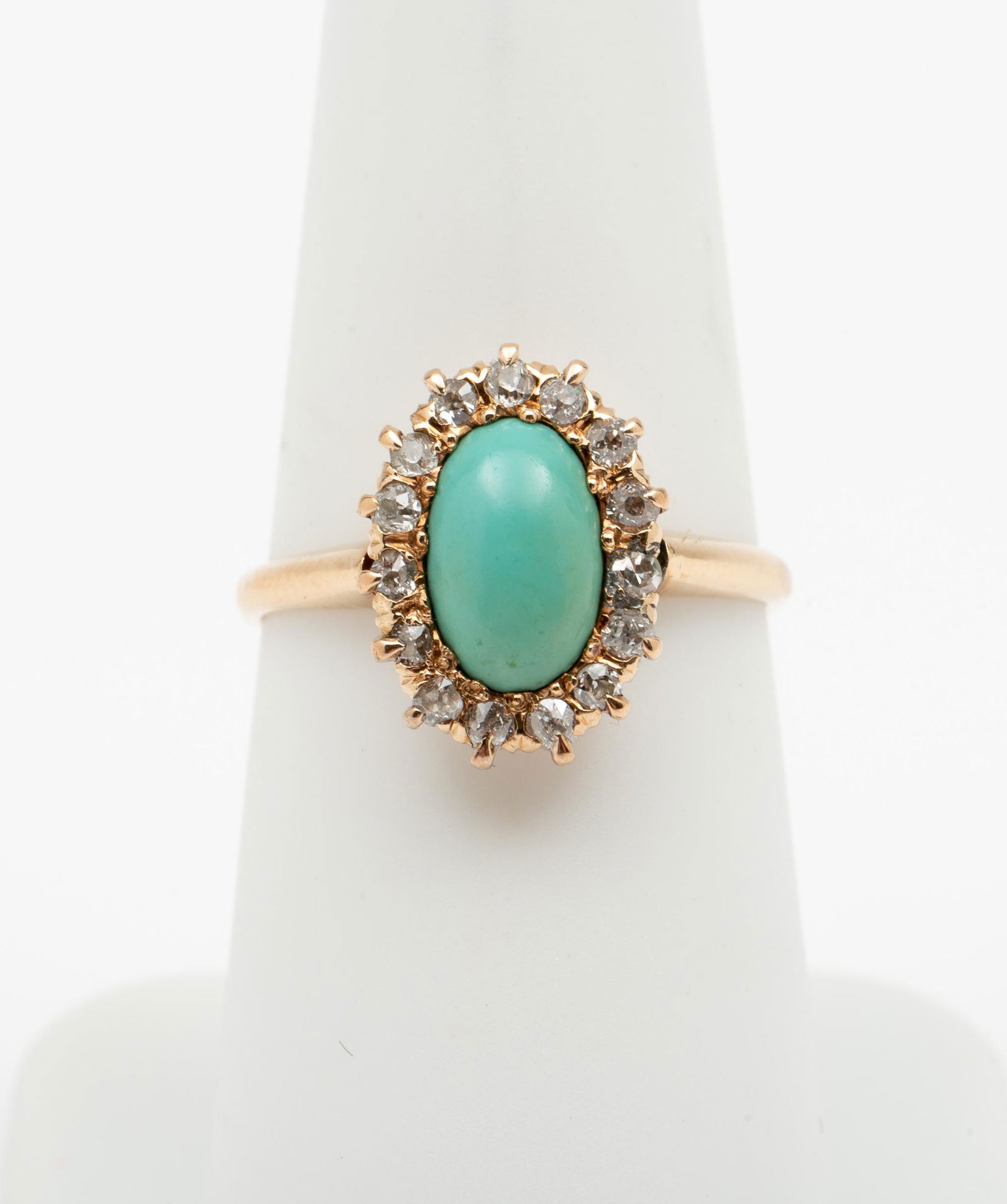 14K Turquoise & .30 CTW Diamond Ring (1 of 3)