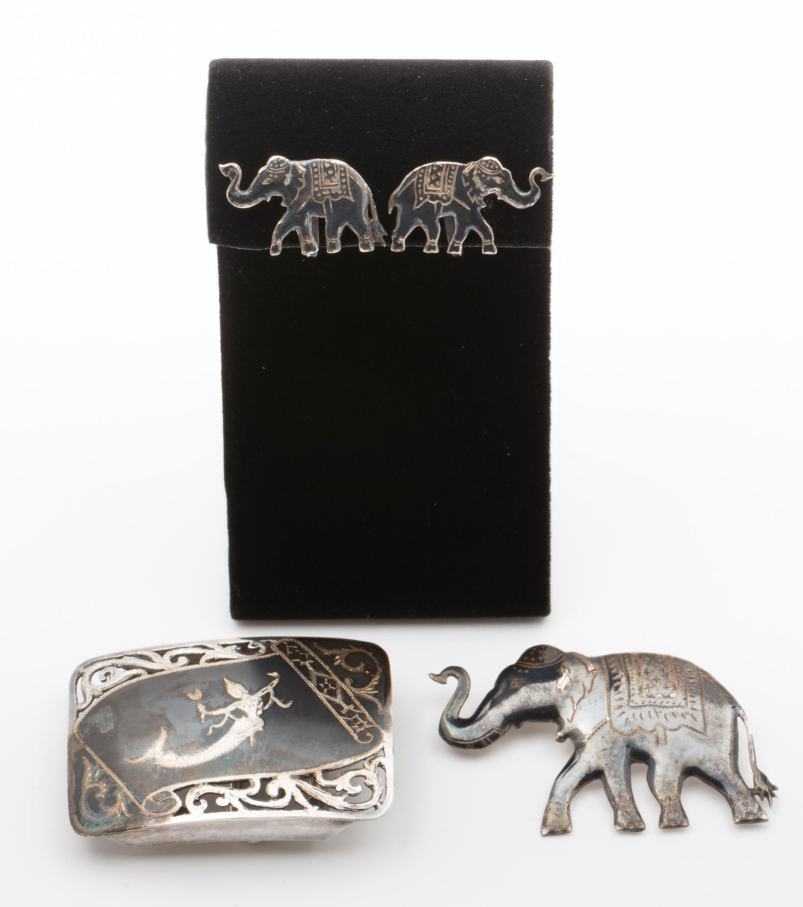 Siam Silver Buckle, Brooch & Earrings (1 of 8)