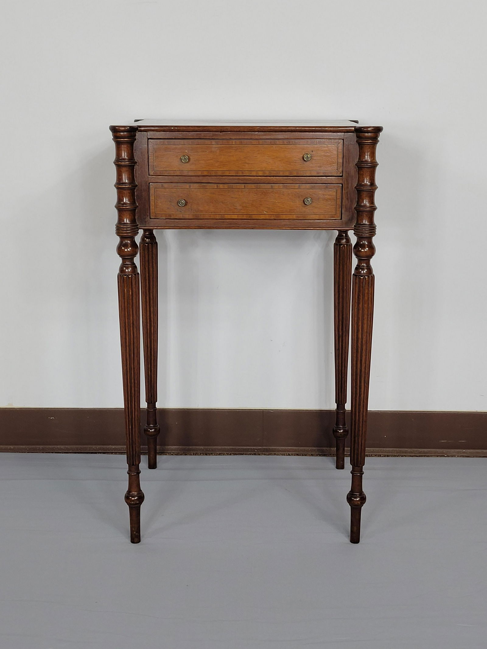 19th C. Two Drawer Work Table (1 of 4)