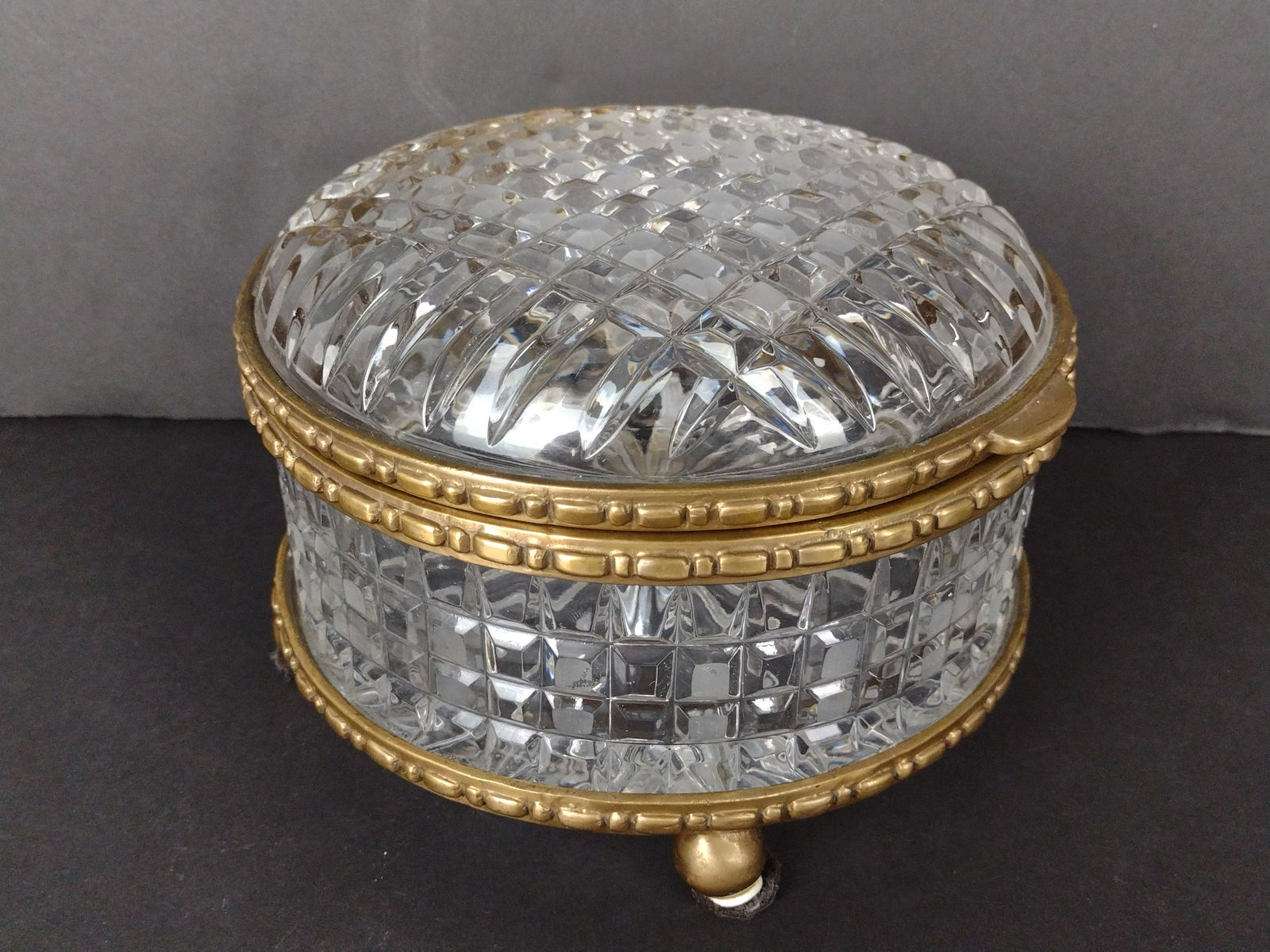 Castilian Brass and Crystal Lidded Box (1 of 3)