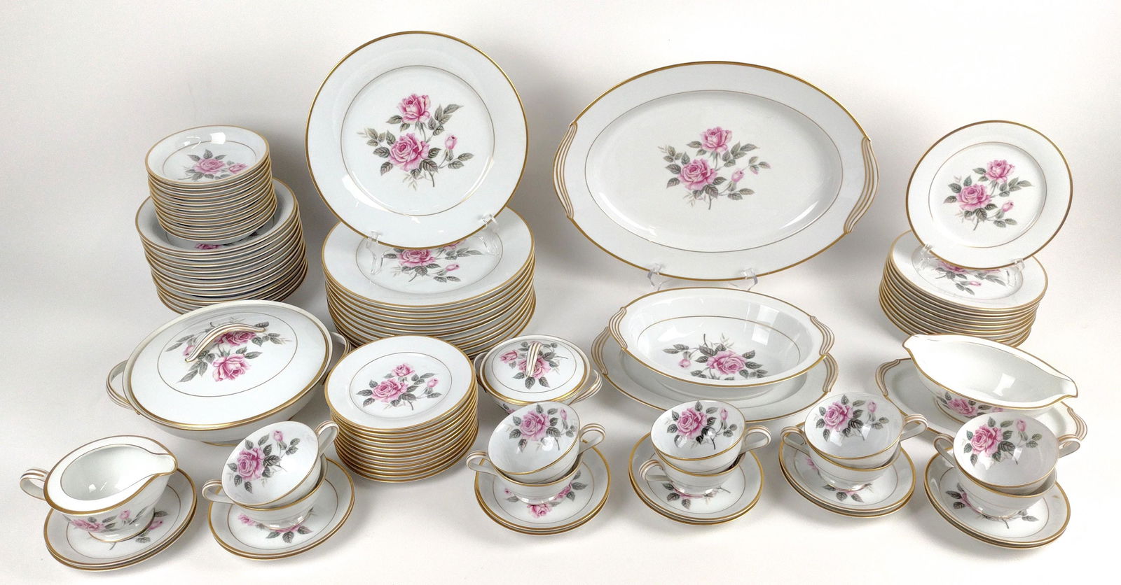 89 Pcs Noritake "Lindrose" Dinnerware (1 of 2)