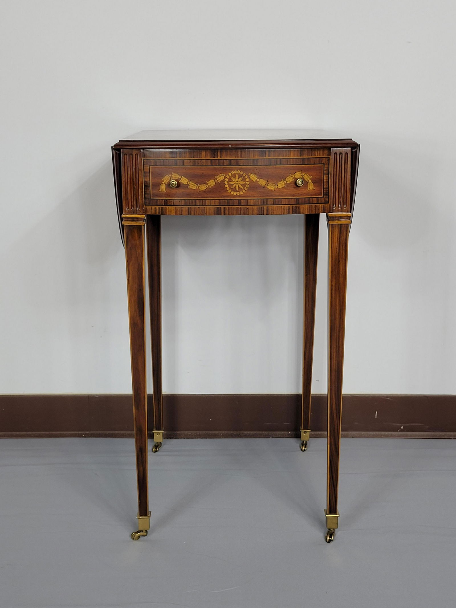 Inlaid Drop Leaf Table by Maitland-Smith (1 of 5)