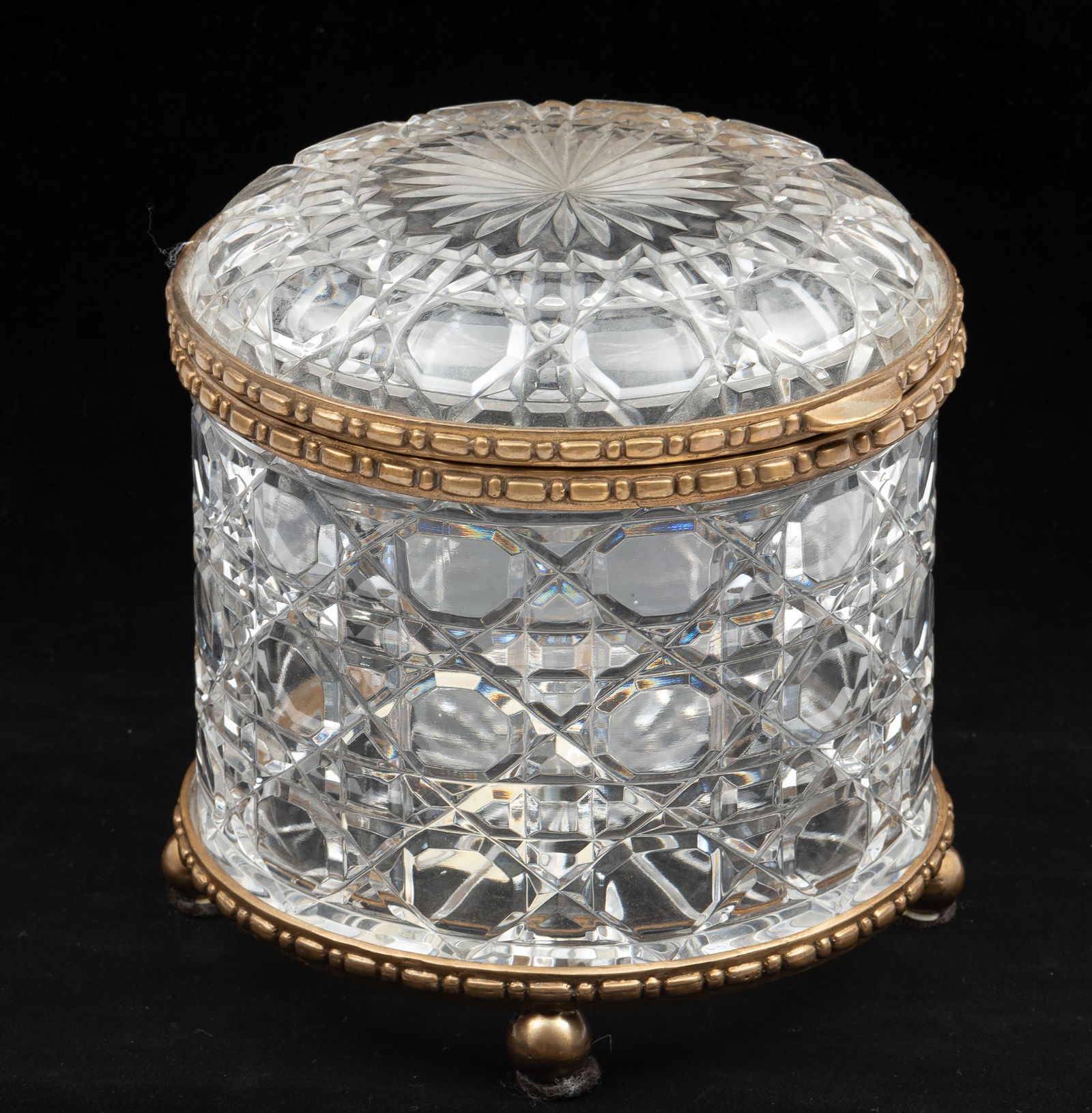 Castilian Glass & Brass Lidded Box (1 of 2)