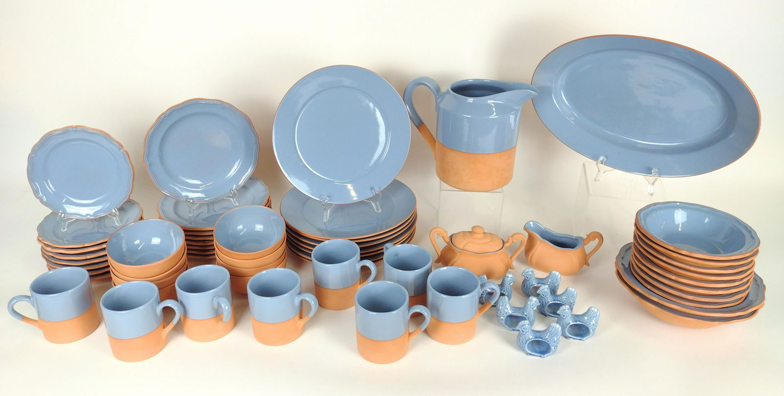 60 Pcs Lone Oak Glazed Terra Cotta Dinnerware (1 of 2)
