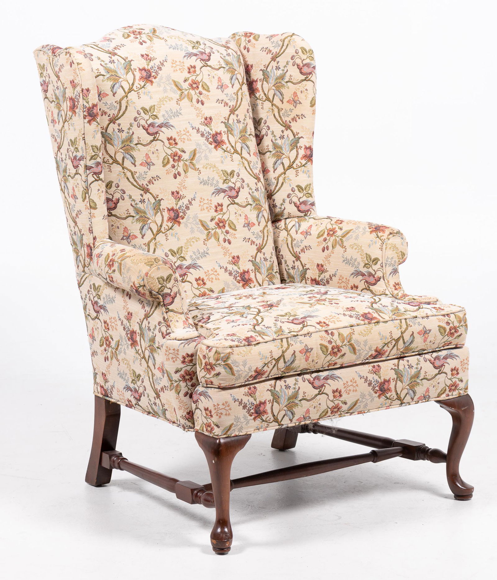 Floral Upholstered Wingback Chair (1 of 6)