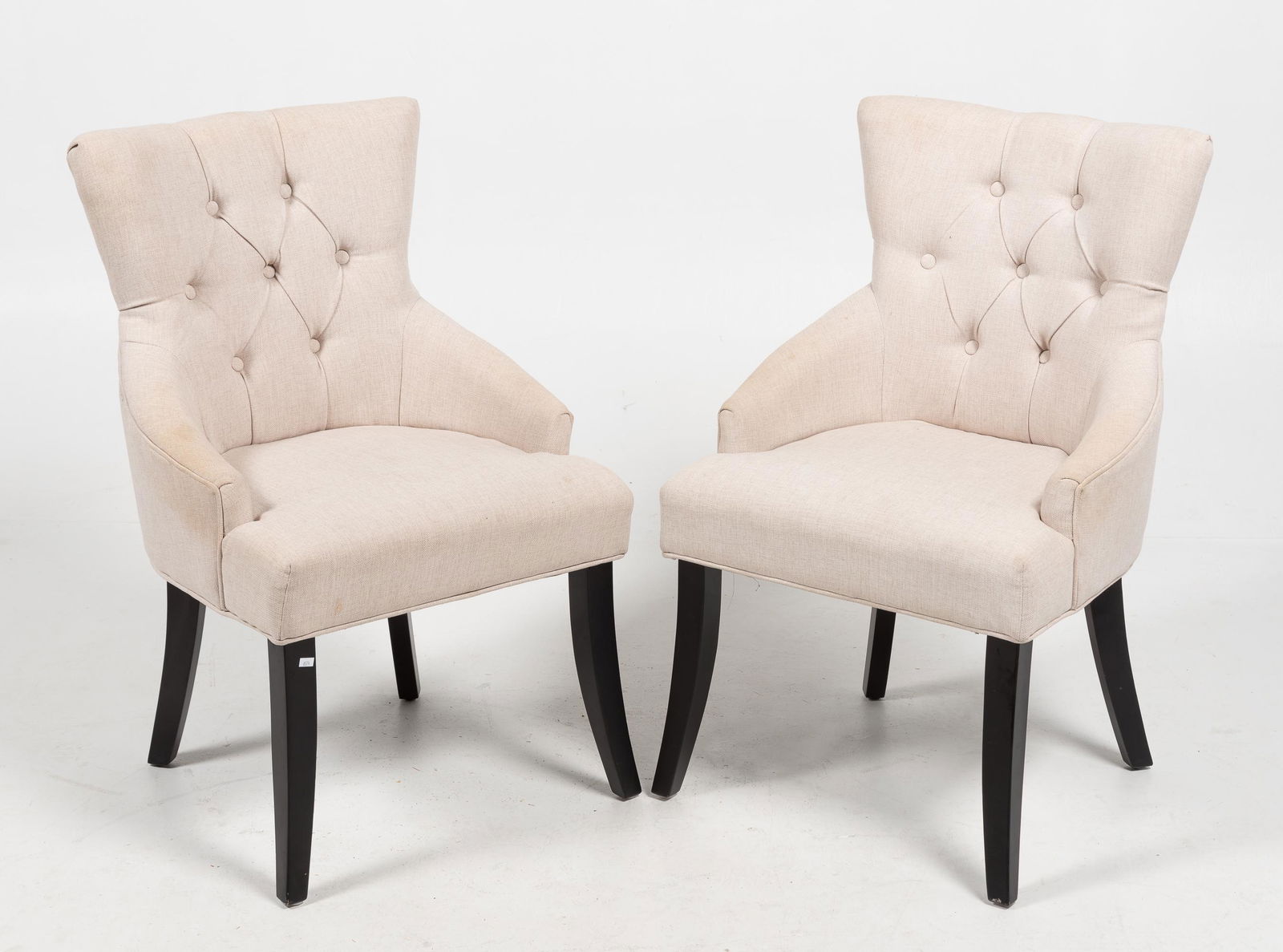 Pair of Cream & Black Side Chairs (1 of 5)
