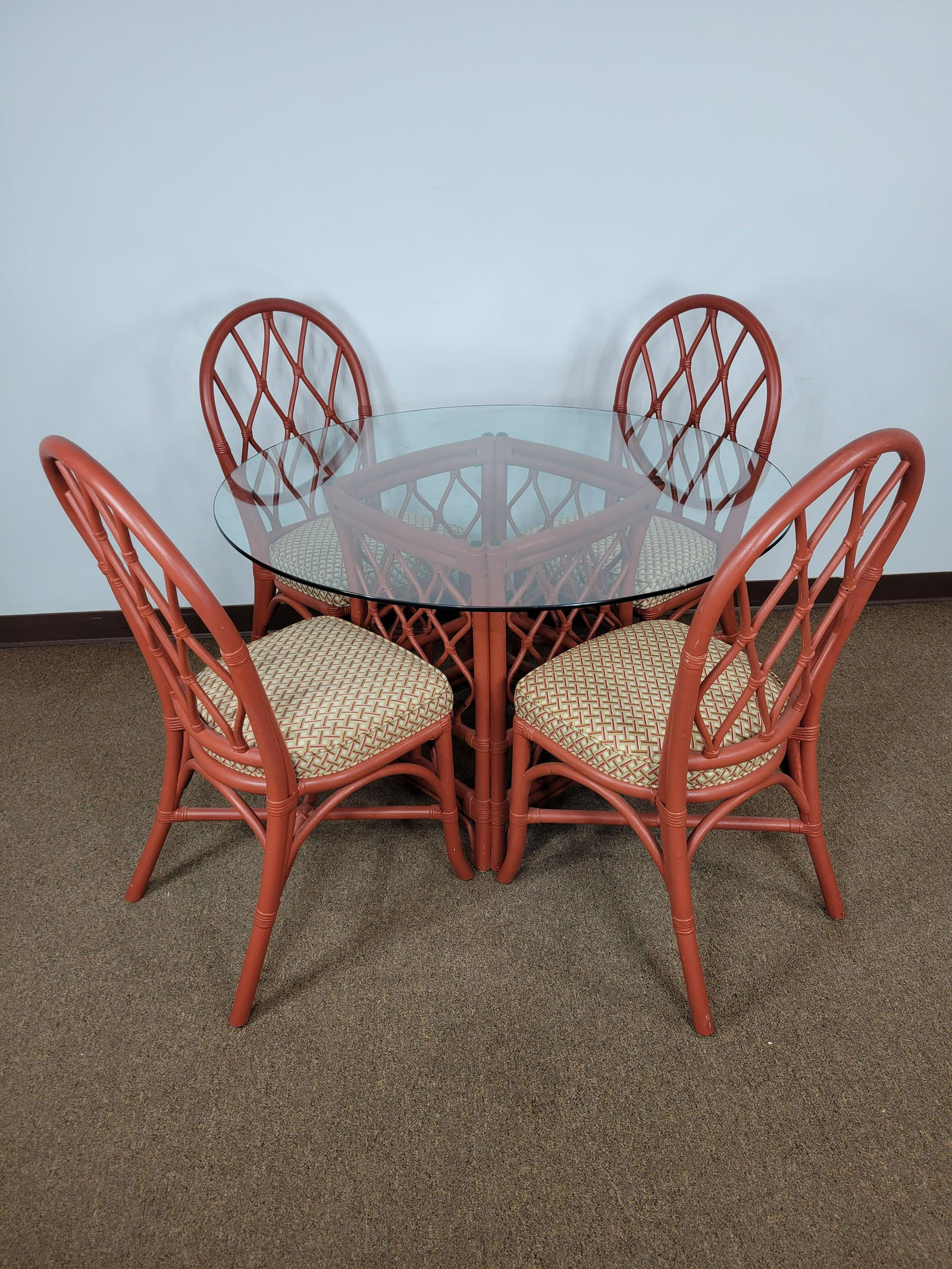 Glass Top Rattan Table And 4 Chairs (1 of 6)