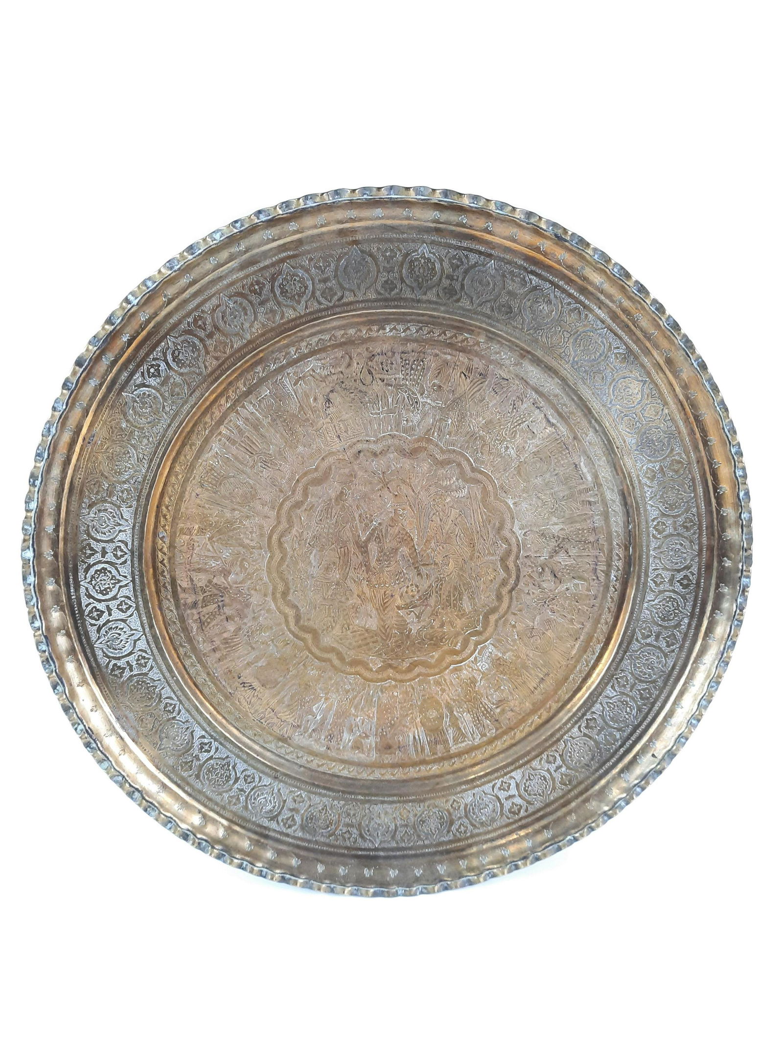 Indian Figural Brass Wall Plaque (1 of 4)