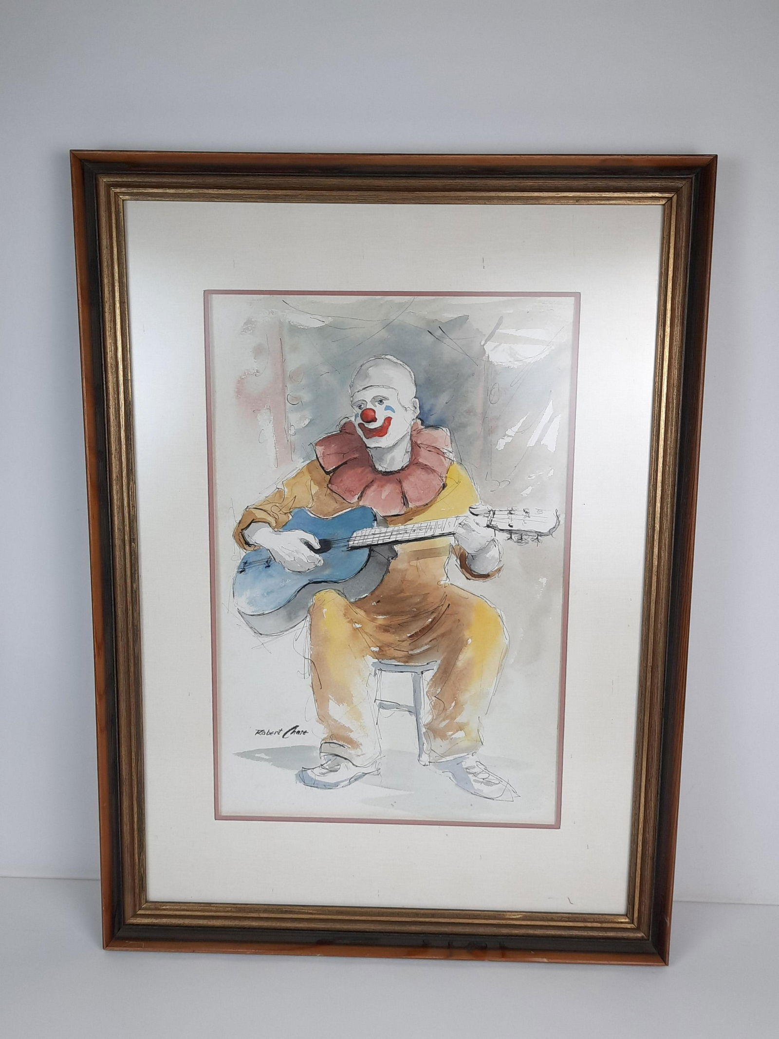 Robert Chase Clown Pen & Ink Watercolor (1 of 3)