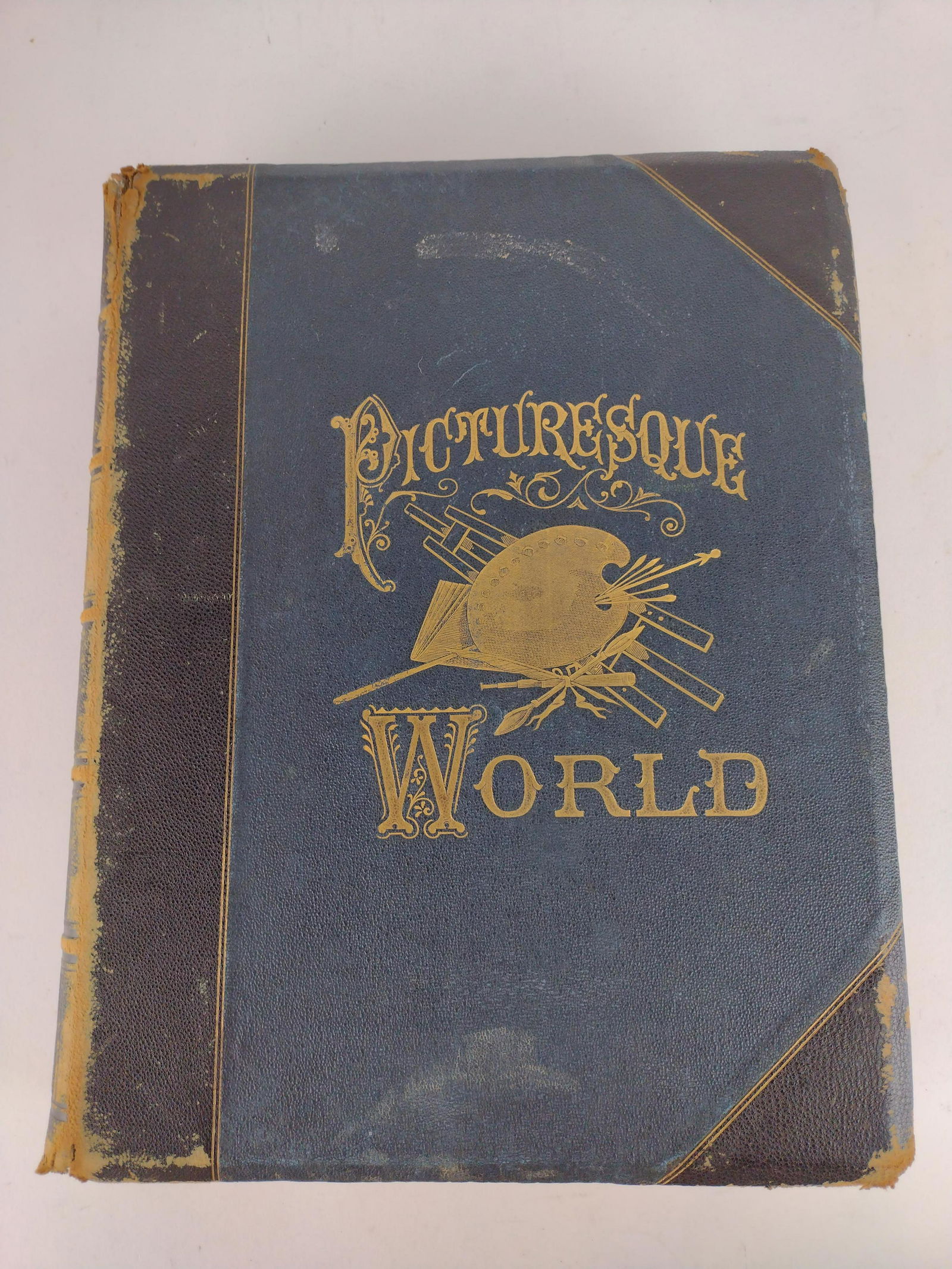 Volume 1 of the Picturesque World: With one thousand illustrations on wood and steel. Published by Estes and Lauriat in 1878. Stains and foxing to pages. Two inch tear to spine and cover. KE. IMPORTANT: Before bidding, please read the