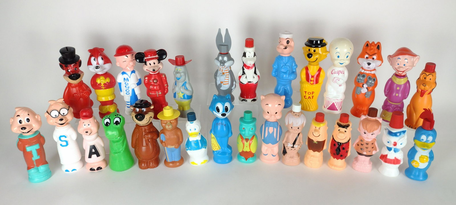 29 Soapies incl. Looney Toons and Disney: Also includes Flintstones, Yogi Bear, Mr. Magoo, Felix the Cat, Casper the Friendly Ghost, and others. 7-1/2" to 10-1/2" high. DM IMPORTANT: Before bidding, please read the terms and conditions. When 