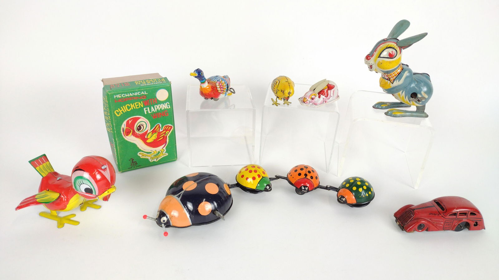7 Wind-up Tin Toys incl. Made in Japan (1 of 8)