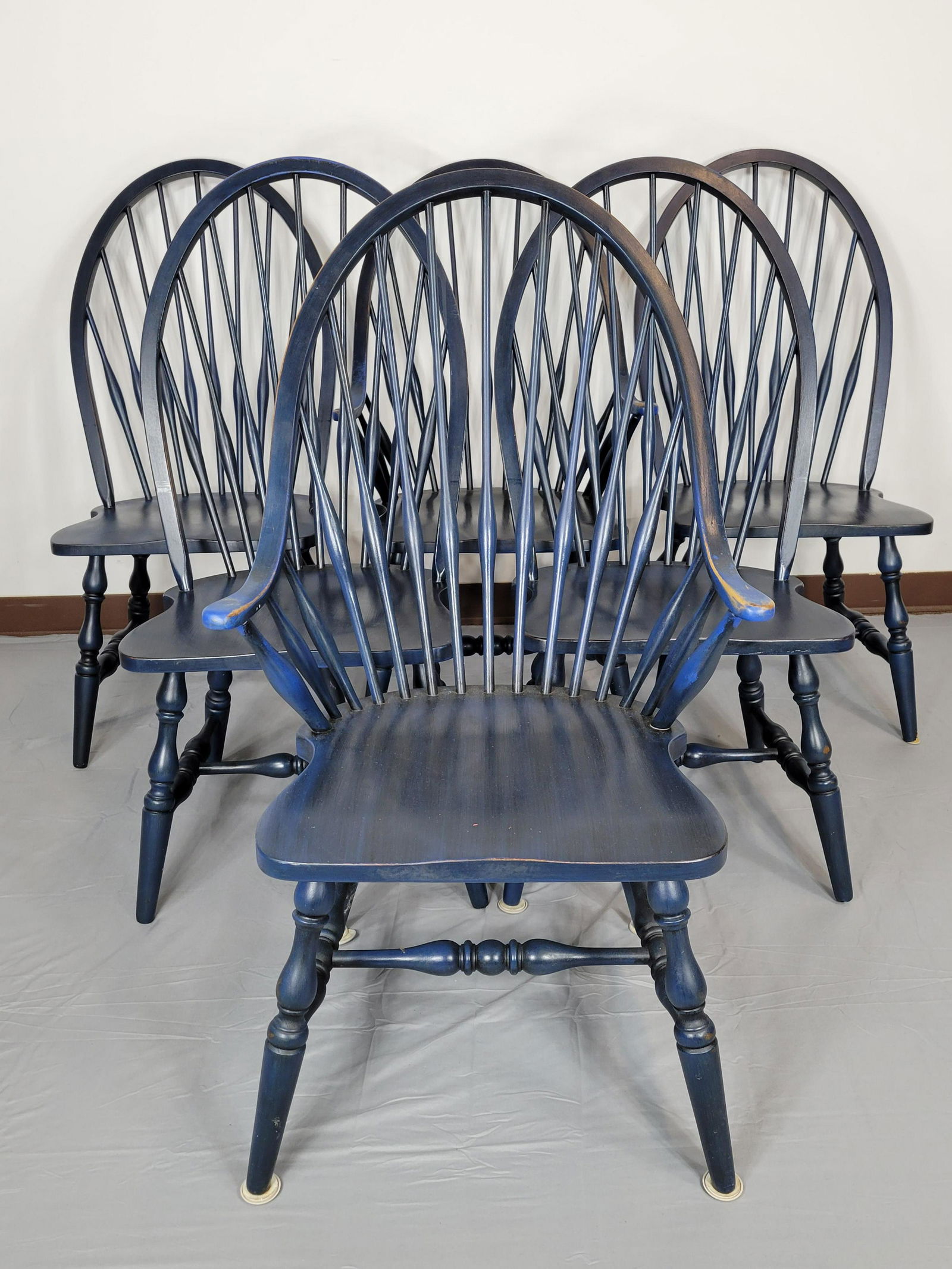6 Blue Painted Chairs (1 of 4)