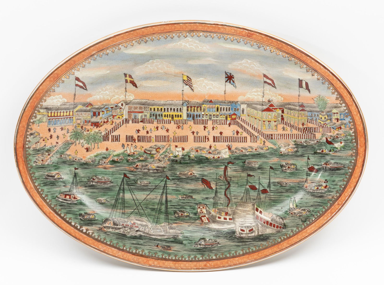 Replica "Thirteen Factories" of Guangzhou Platter (1 of 4)