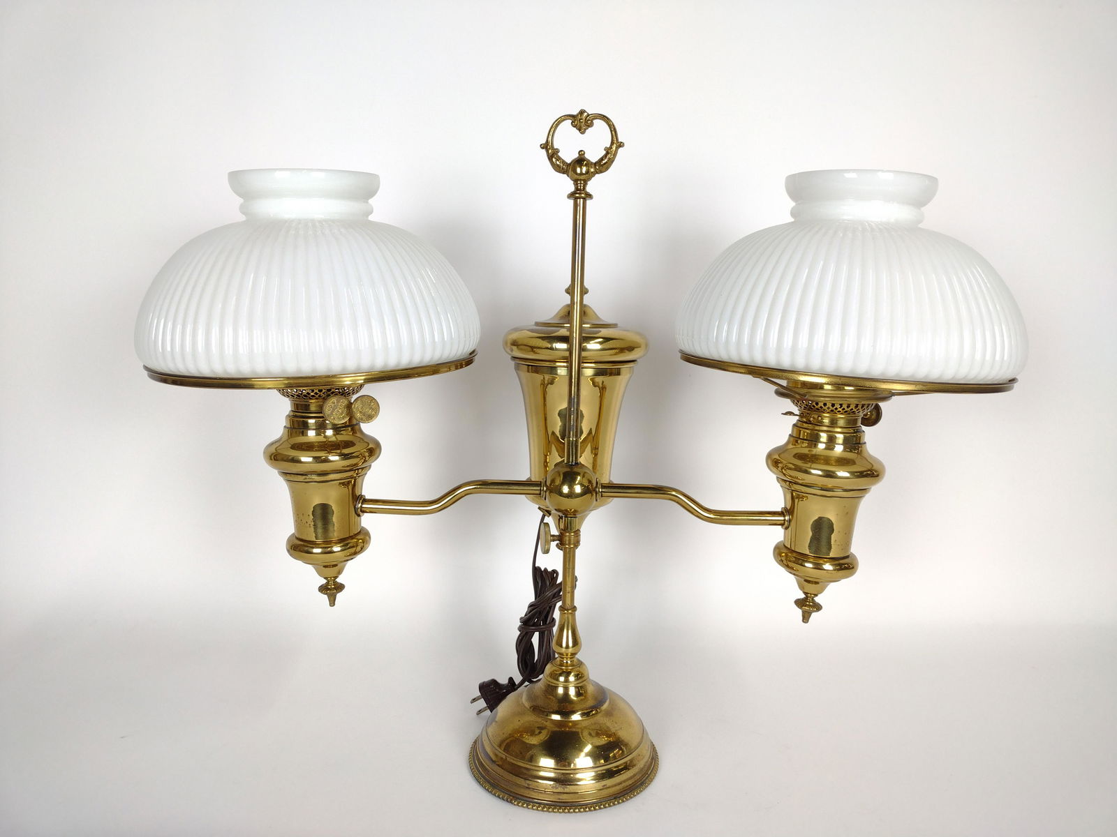 Antique Double Arm Student Lamp (1 of 7)