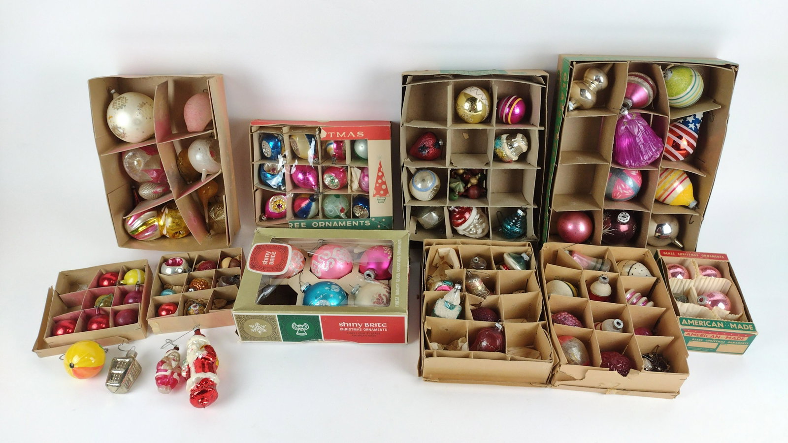 83 Vintage Glass Christmas Ornaments incl Shiny Brite: Also includes Fantasia Brands. DM IMPORTANT: Before bidding, please read the terms and conditions. When you registered for the auction you agreed to these terms and will be required to comply with the