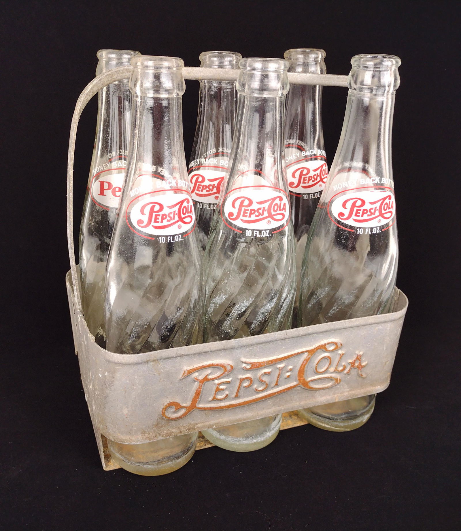 6 Vintage Pepsi Bottles with Carrier (1 of 2)